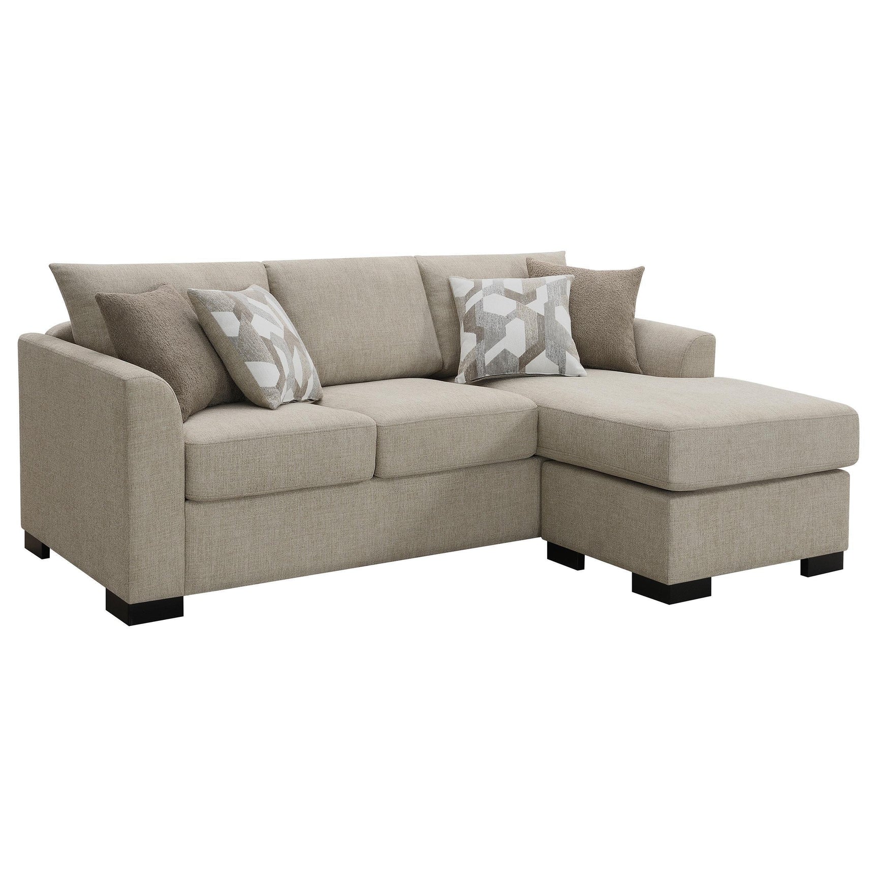 Storey Upholstered Sleeper Sectional Chaise Sofa Camel 504778 - Ella Furniture