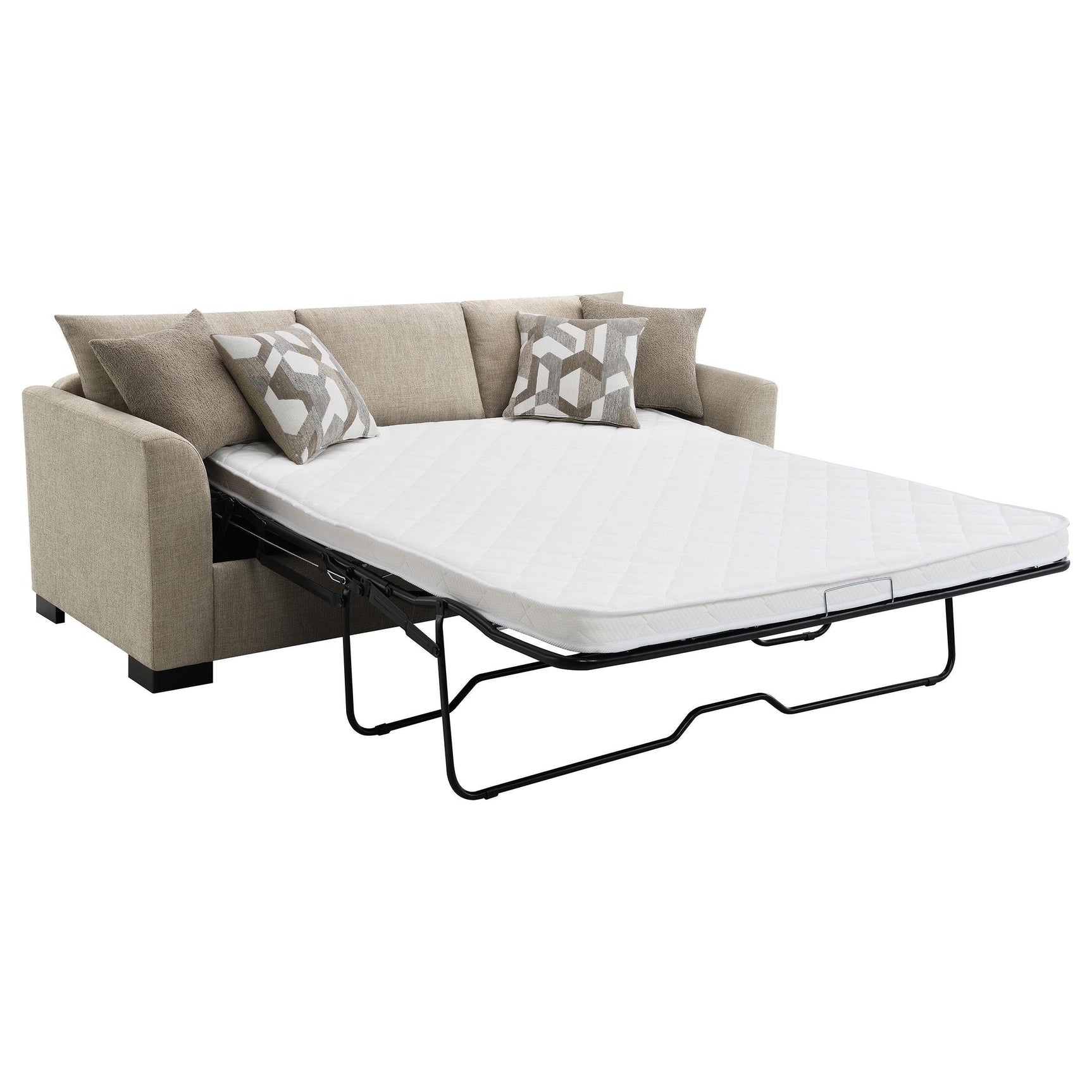 Storey Upholstered Sleeper Sectional Chaise Sofa Camel 504778 - Ella Furniture