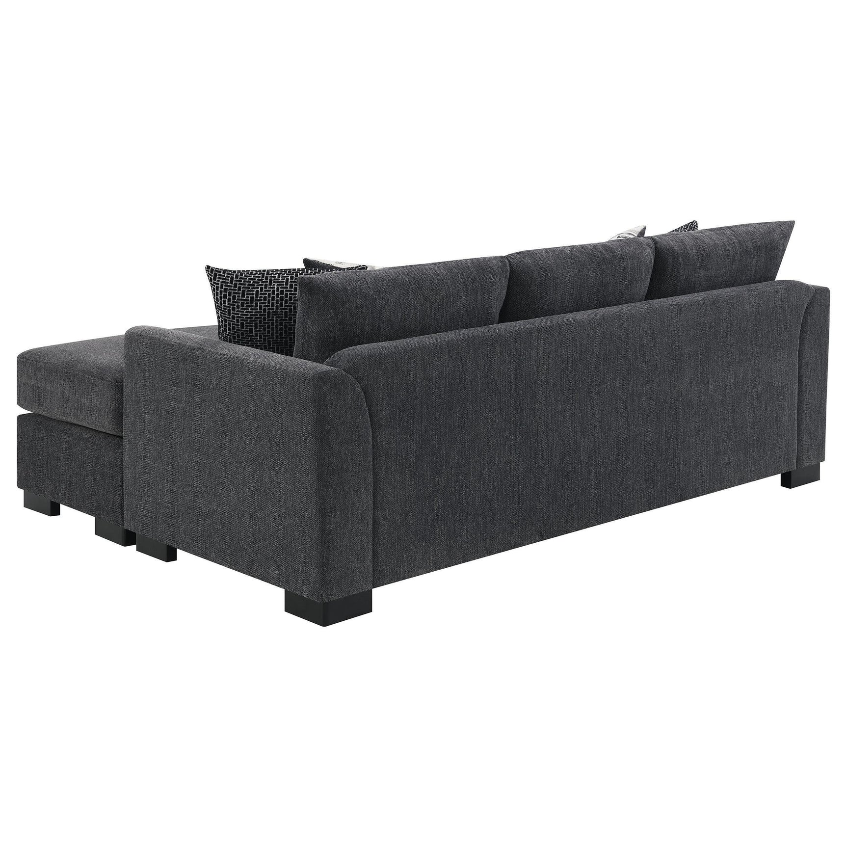Storey Upholstered Sleeper Sectional Chaise Sofa Dark Grey 504777 - Ella Furniture