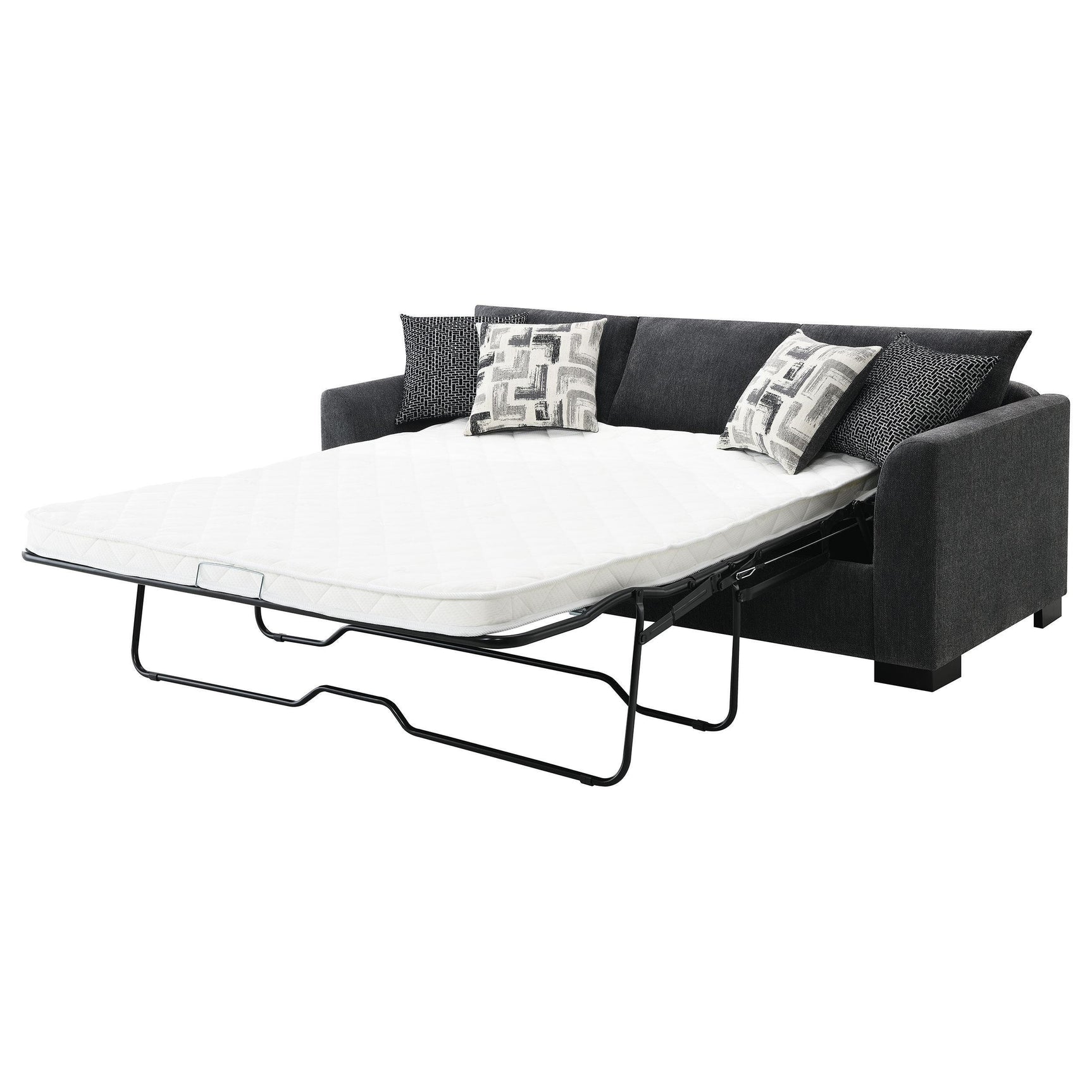 Storey Upholstered Sleeper Sectional Chaise Sofa Dark Grey 504777 - Ella Furniture