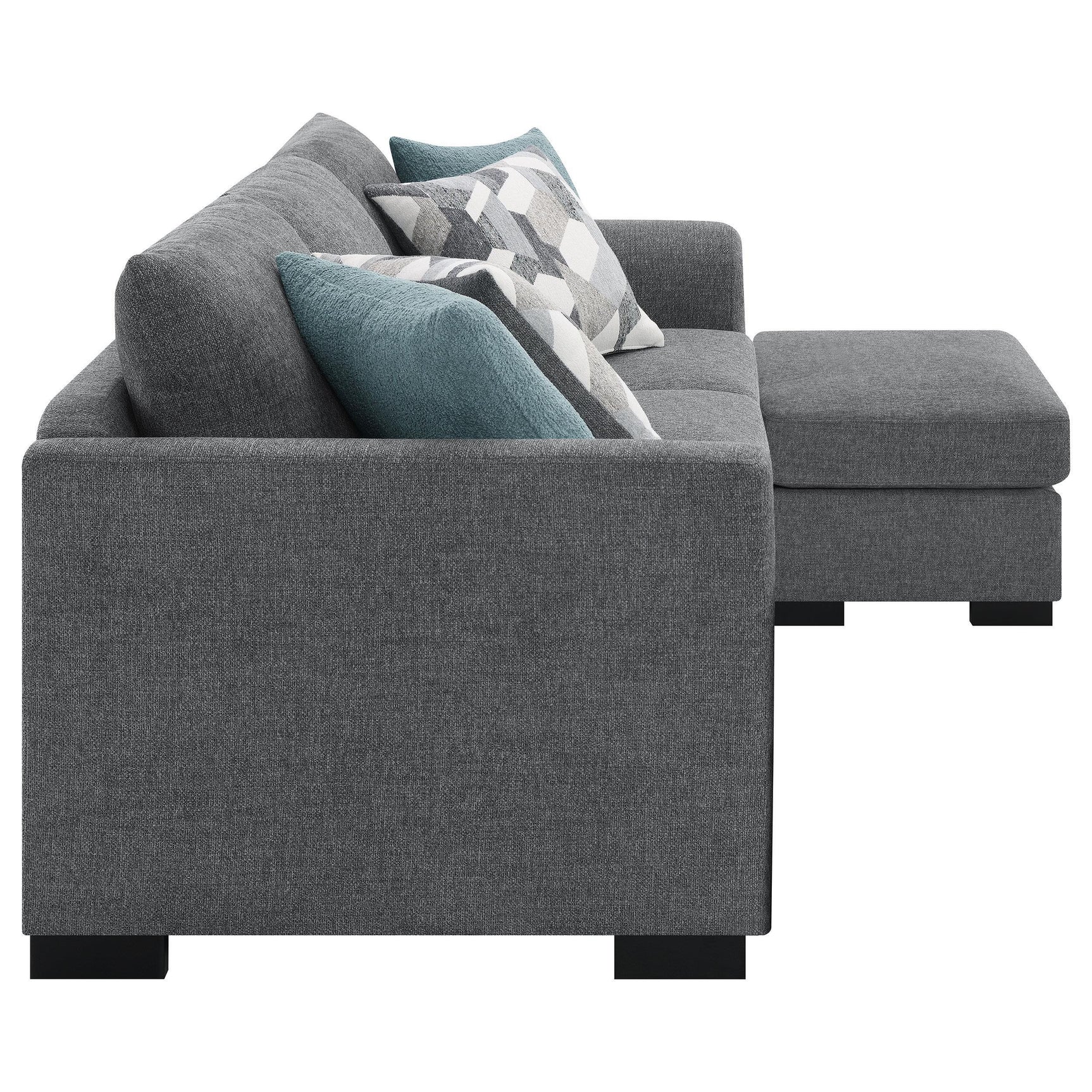 Storey Upholstered Sleeper Sectional Chaise Sofa Grey 504779 - Ella Furniture