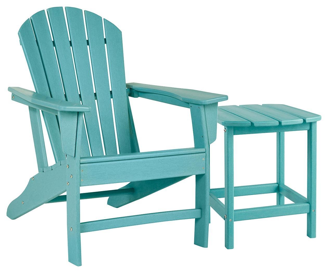 Sundown Turquoise Treasure Outdoor Chair With End Table - Ella Furniture