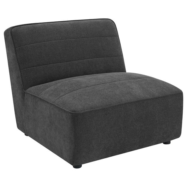 SUNNY Sunny Upholstered Armless Chair Dark Charcoal 552081 - Ella Furniture
