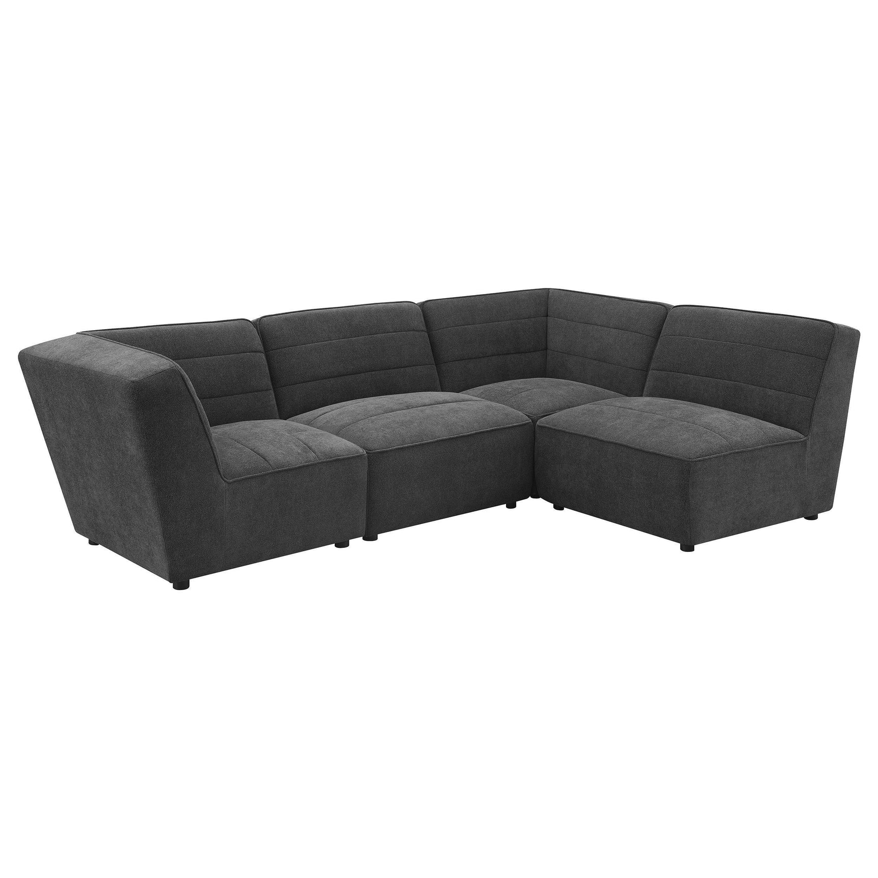 SUNNY Sunny Upholstered Armless Chair Dark Charcoal 552081 - Ella Furniture