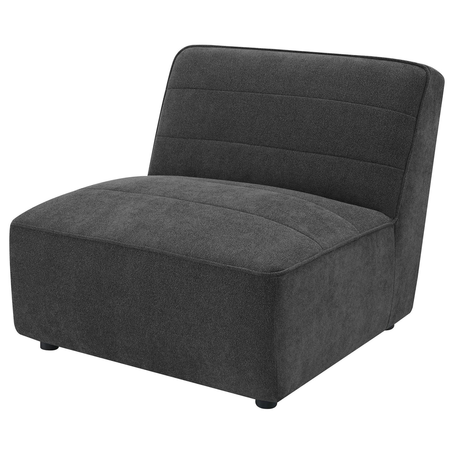 SUNNY Sunny Upholstered Armless Chair Dark Charcoal 552081 - Ella Furniture