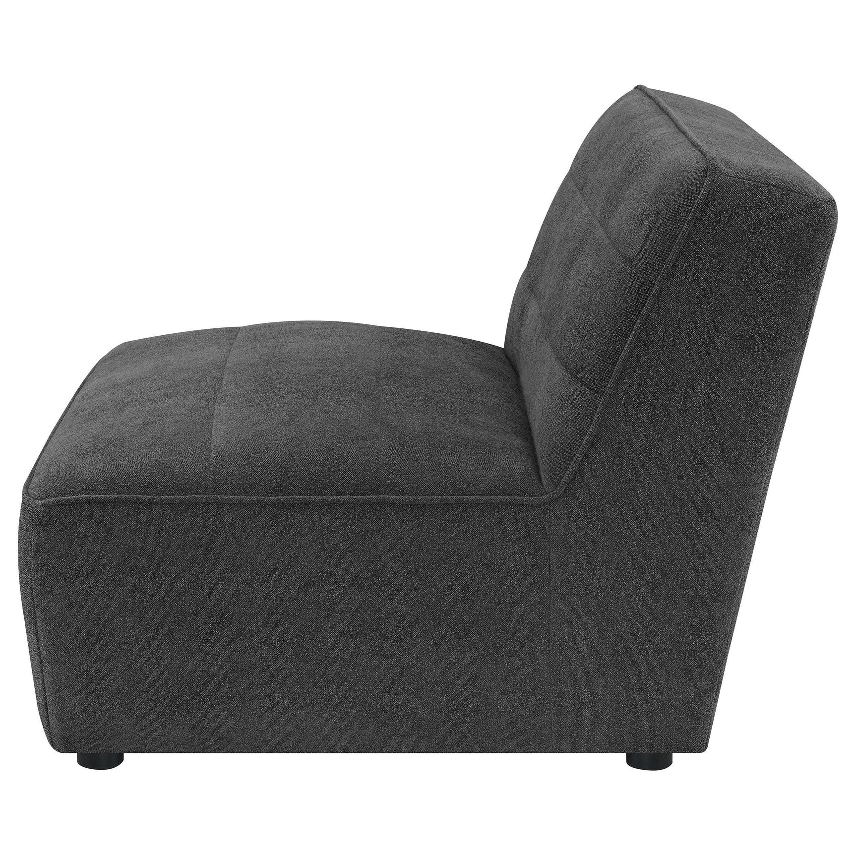 SUNNY Sunny Upholstered Armless Chair Dark Charcoal 552081 - Ella Furniture