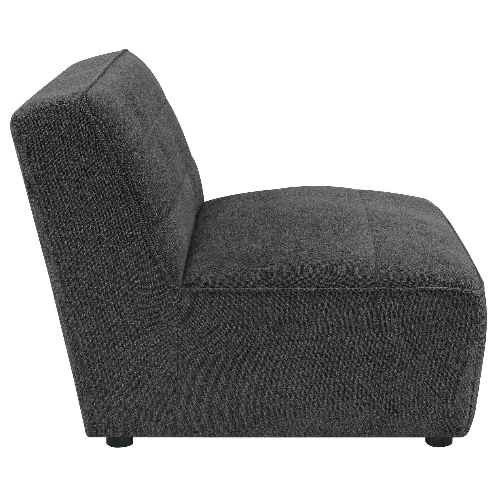 SUNNY Sunny Upholstered Armless Chair Dark Charcoal 552081 - Ella Furniture