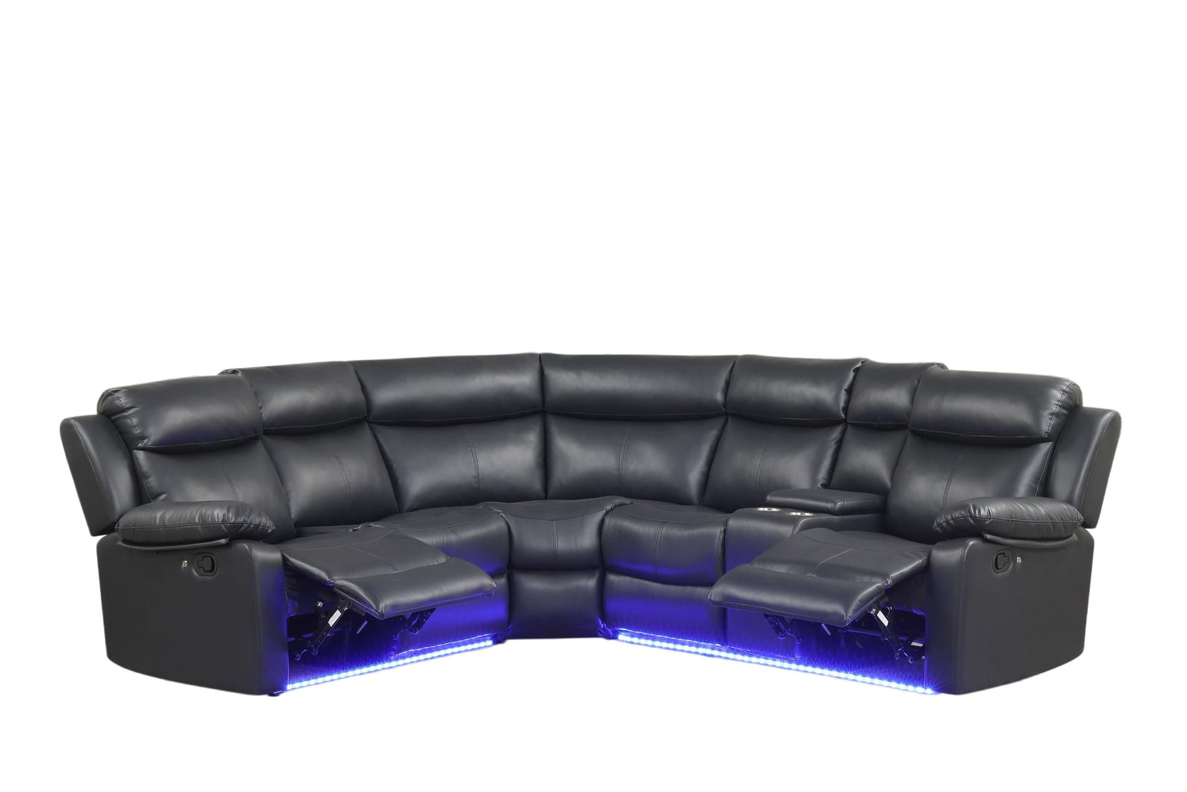 Super Black Reclining Sectional view 4