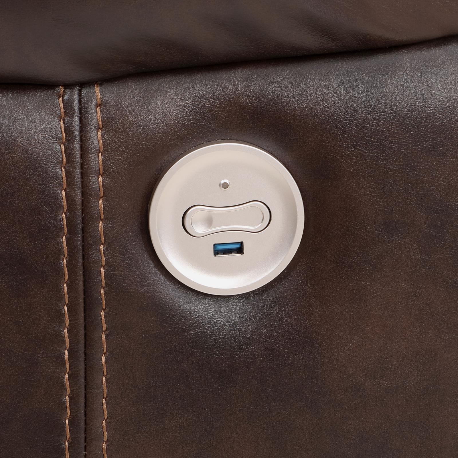 Sycamore Upholstered Power Recliner Chair Dark Brown 610193P - Ella Furniture