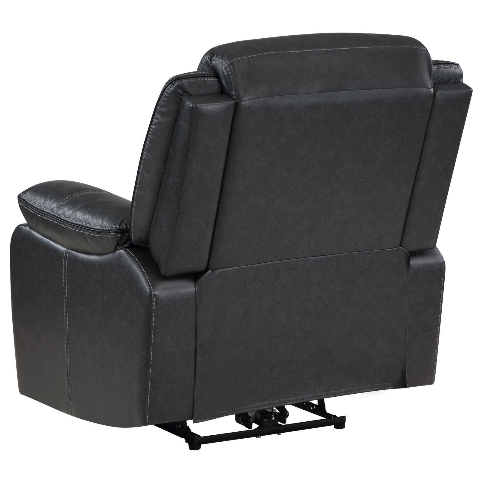 Sycamore Upholstered Power Recliner Chair Dark Grey 610233P - Ella Furniture