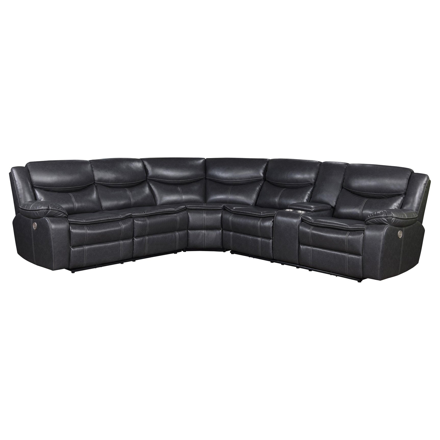 Sycamore Upholstered Power Reclining Sectional Sofa Grey 610200P - Ella Furniture