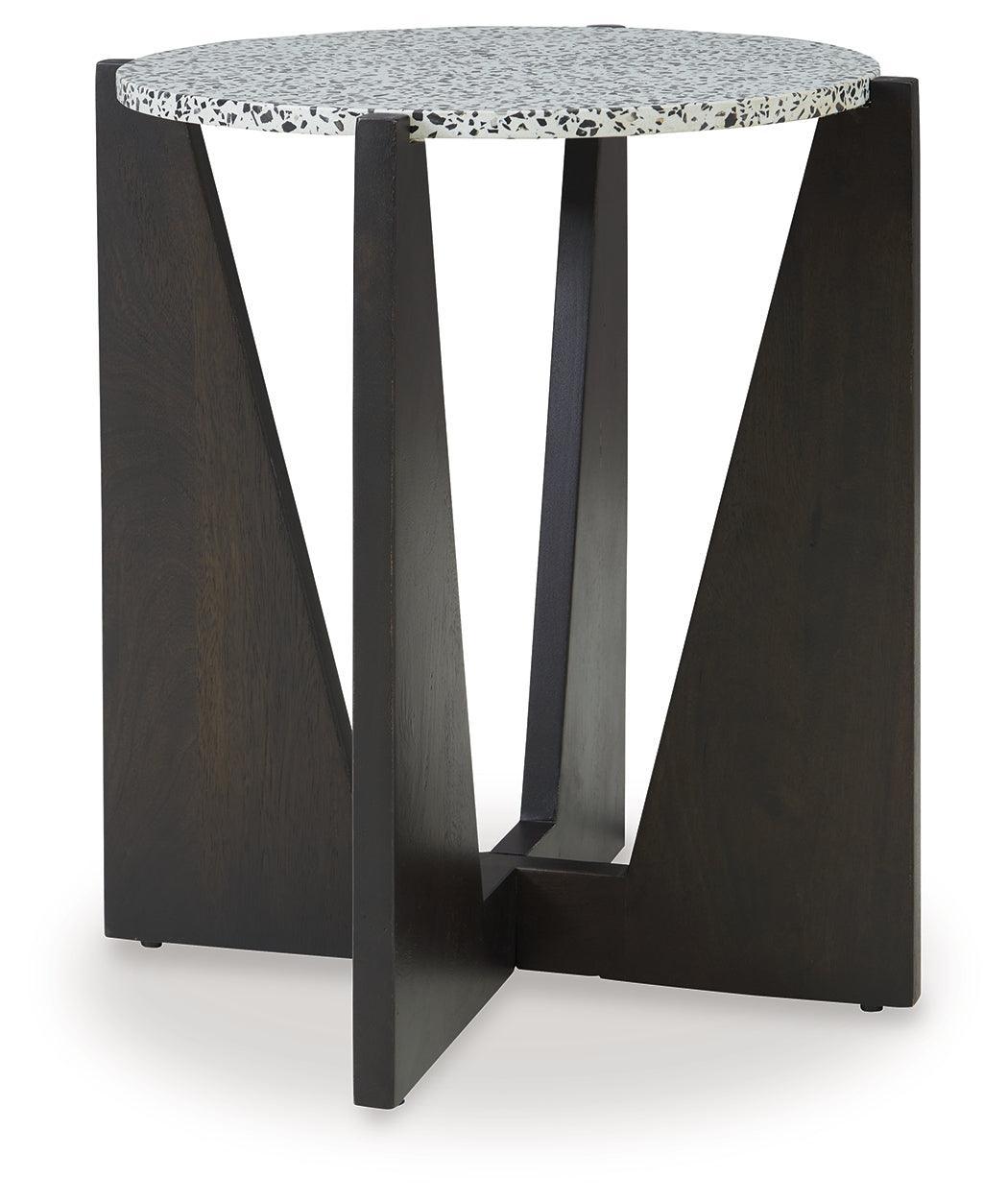 Tellrich Black/White Accent Table - Ella Furniture