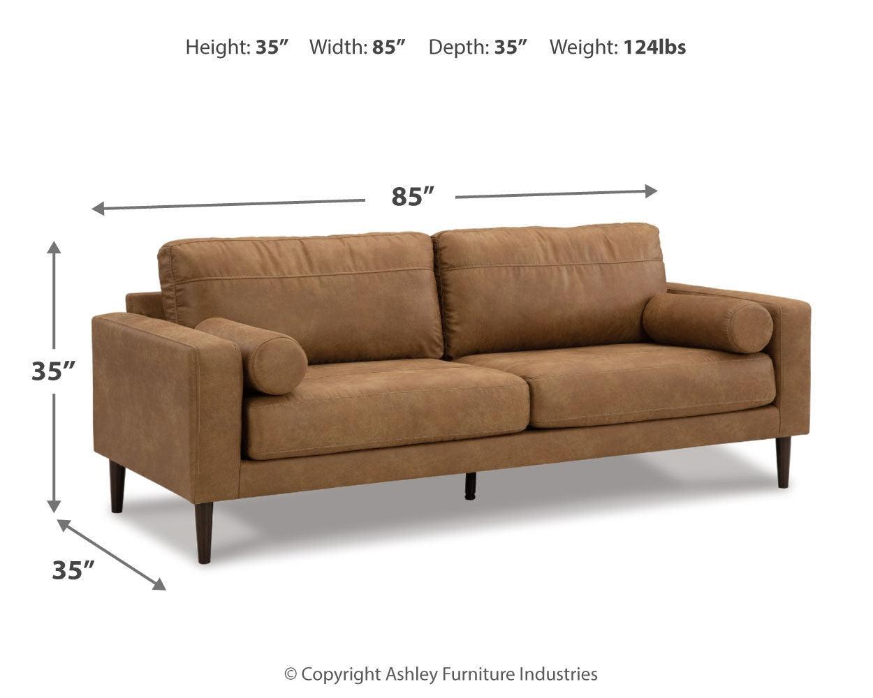 Telora Caramel Sofa, Loveseat, Chair And Ottoman - Ella Furniture