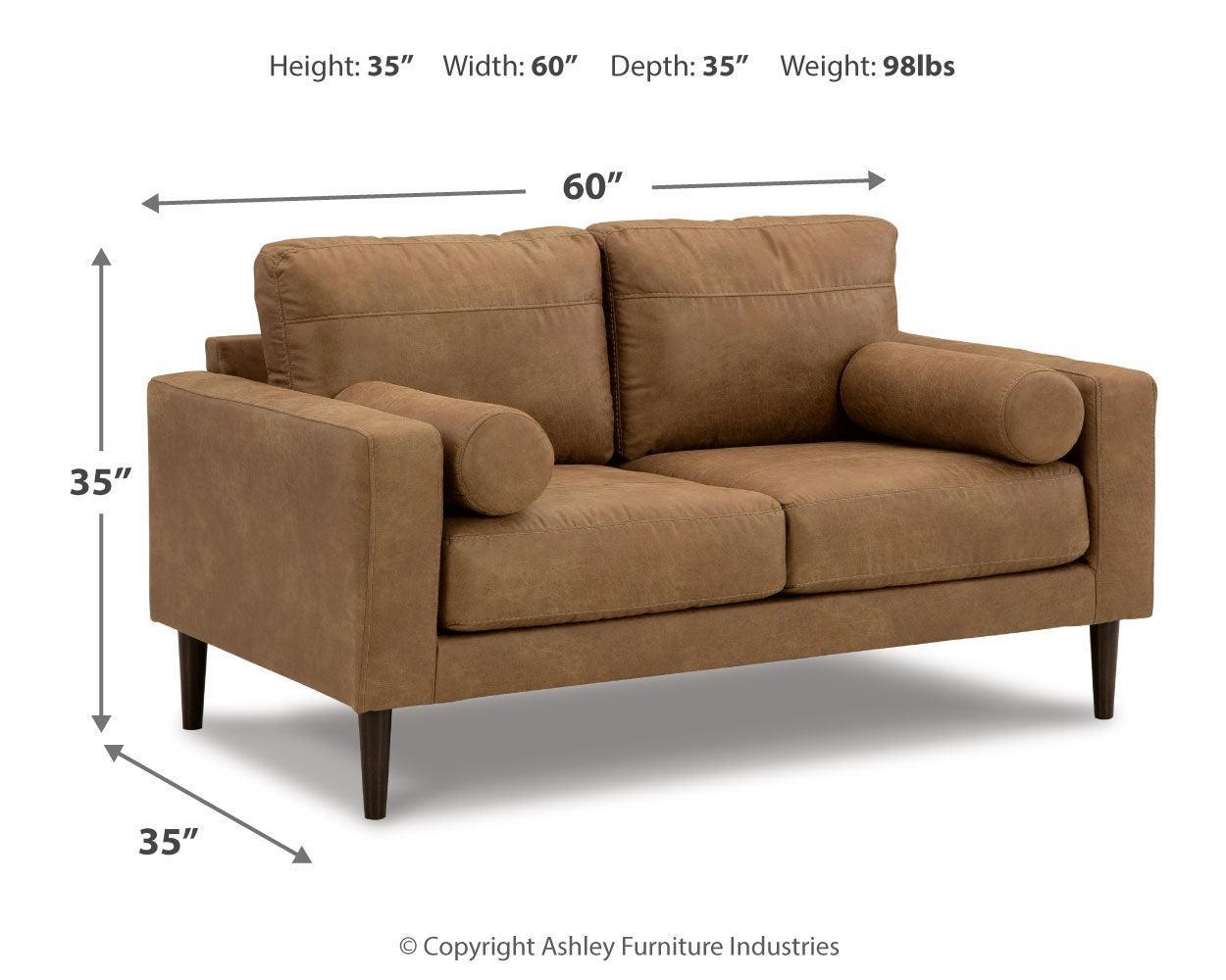 Telora Caramel Sofa, Loveseat, Chair And Ottoman - Ella Furniture