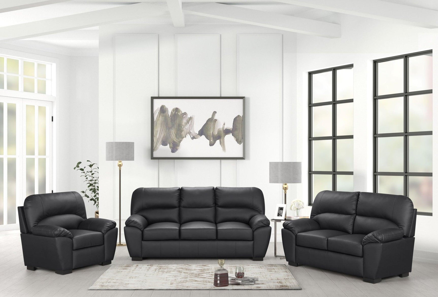 Tiffany Black 2Pc Or 3Pc Set - Ella Furniture