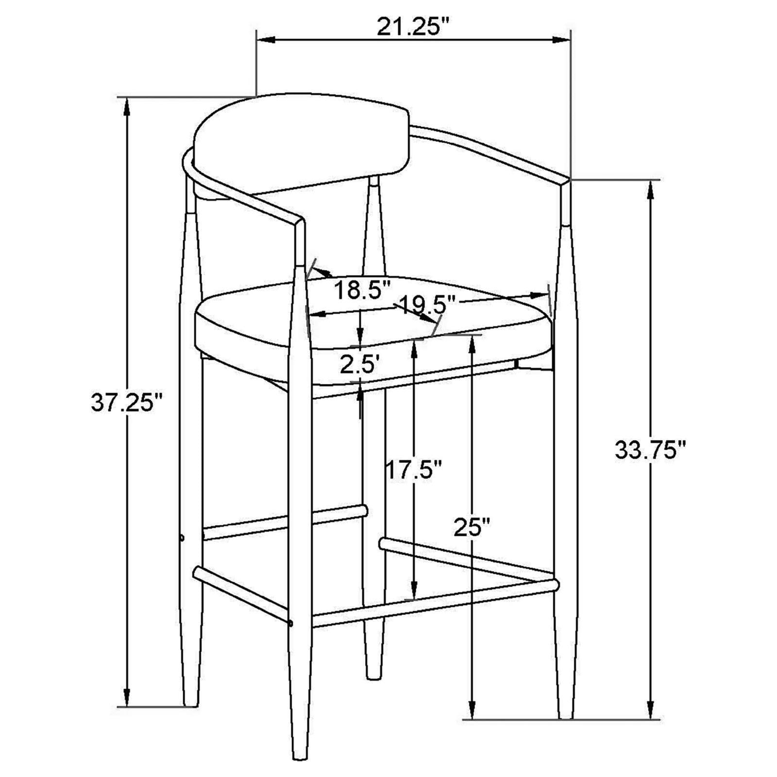 Tina Metal Counter Height Bar Stool With Upholstered Back And Seat Green (Set Of 2) 121185 - Ella Furniture