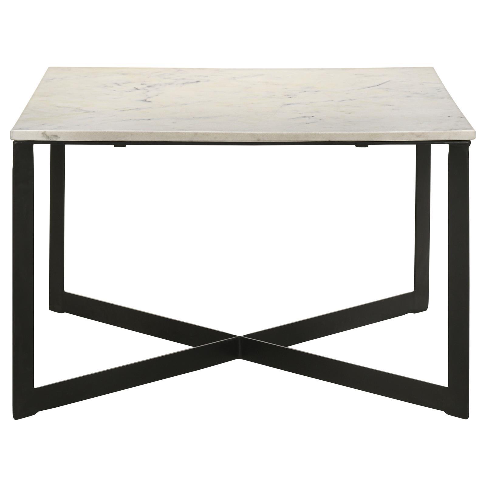 Tobin Square Marble Top Coffee Table White And Black 707698 - Ella Furniture