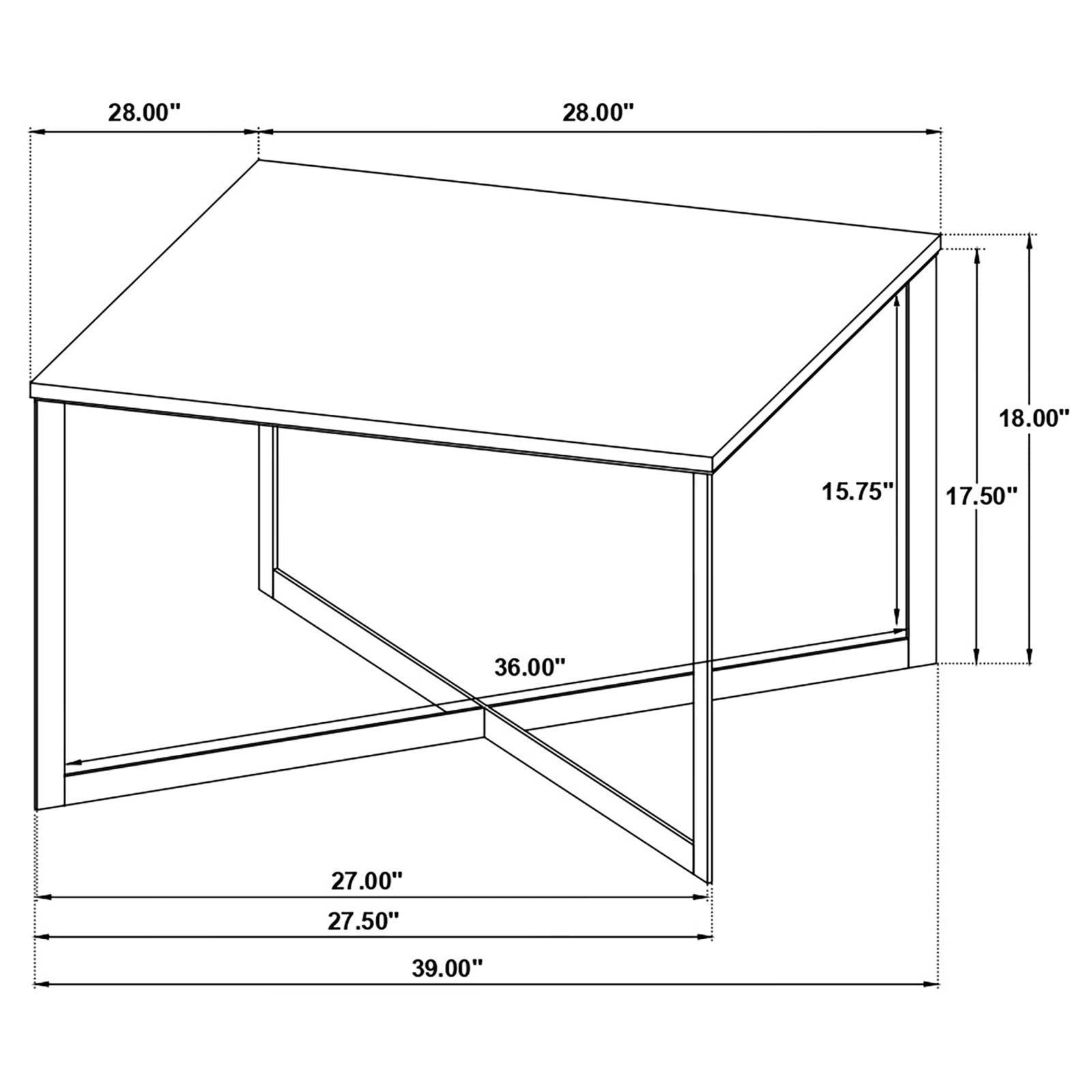 Tobin Square Marble Top Coffee Table White And Black 707698 - Ella Furniture