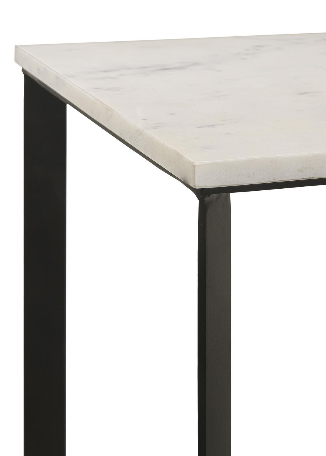 Tobin Square Marble Top End Table White And Black 707697 - Ella Furniture