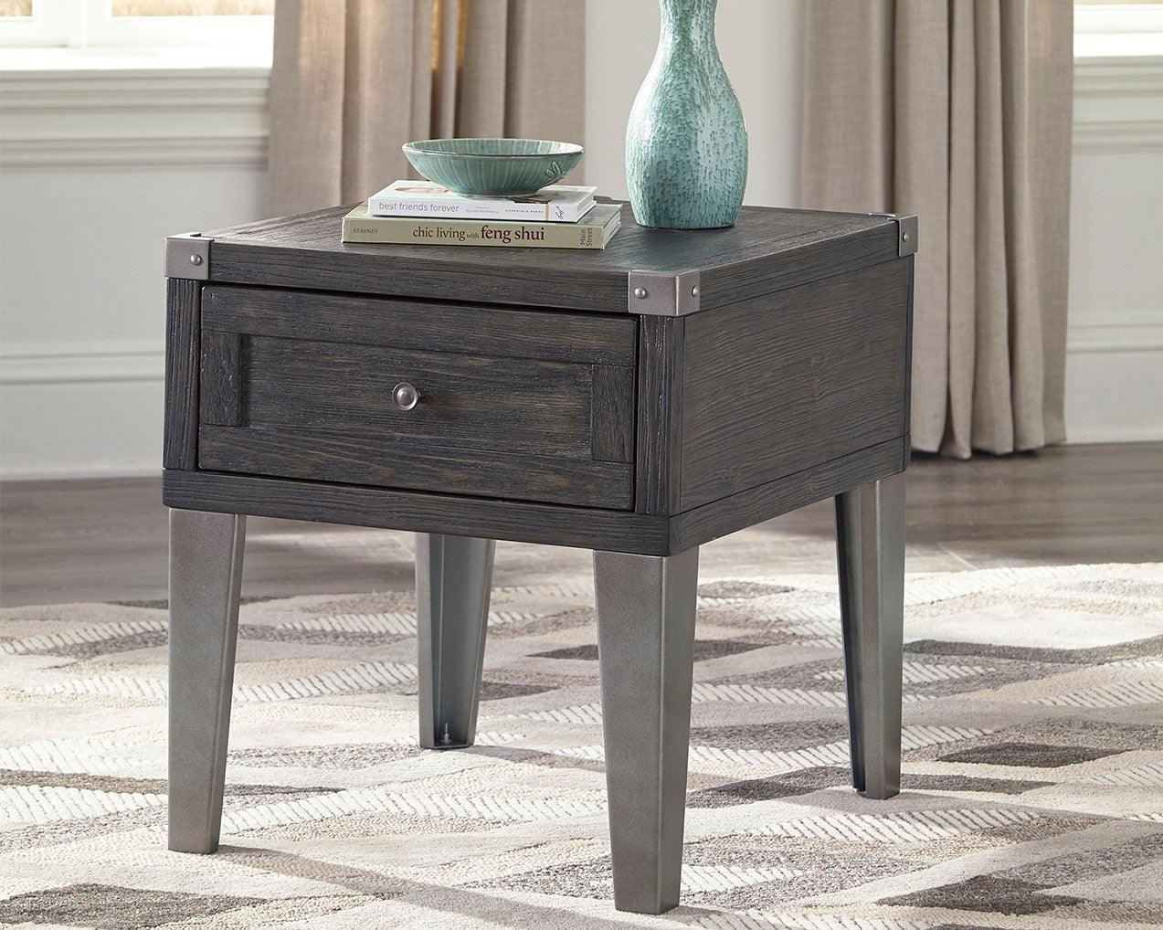 Todoe Dark Gray Coffee Table With 2 End Tables - Ella Furniture
