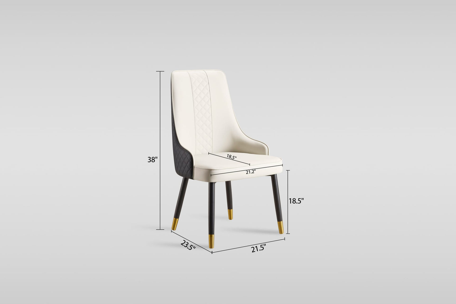 Toni Dining Chair in Beige and Black Faux Leather view 4