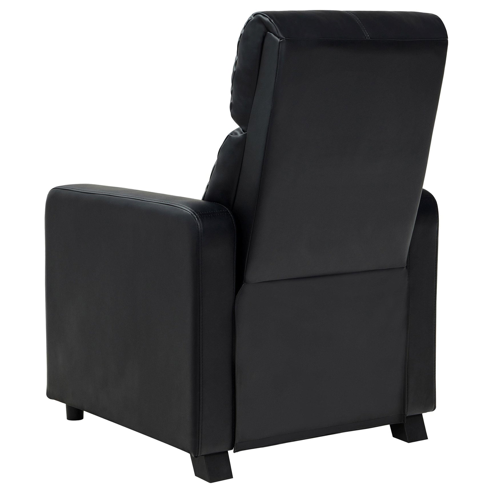 TOOHEY HOME THEATER COLLECTION Toohey Upholstered Tufted Recliner Living Room Set Black 600181-S3B - Ella Furniture