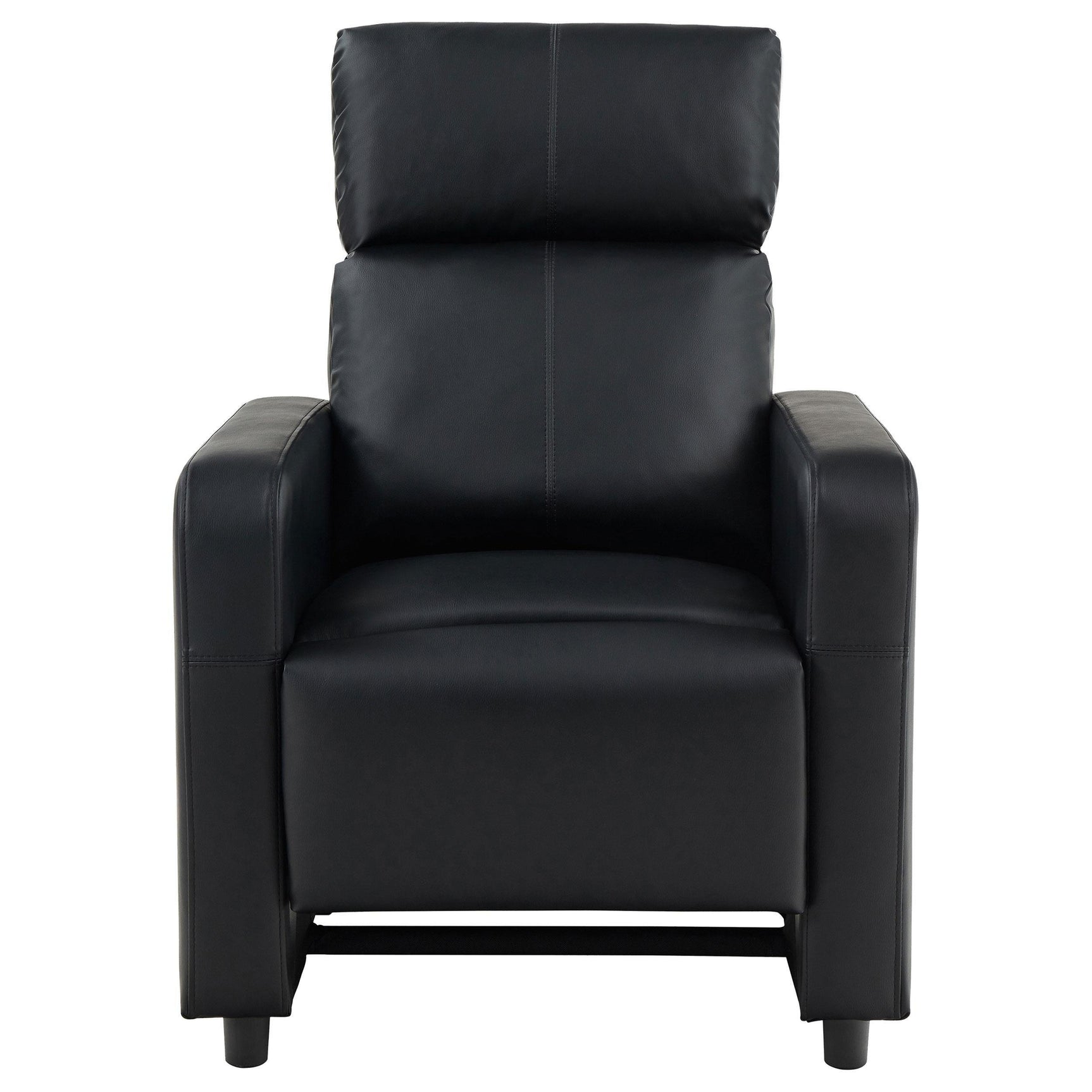 TOOHEY HOME THEATER COLLECTION Toohey Upholstered Tufted Recliner Living Room Set Black 600181-S4A - Ella Furniture