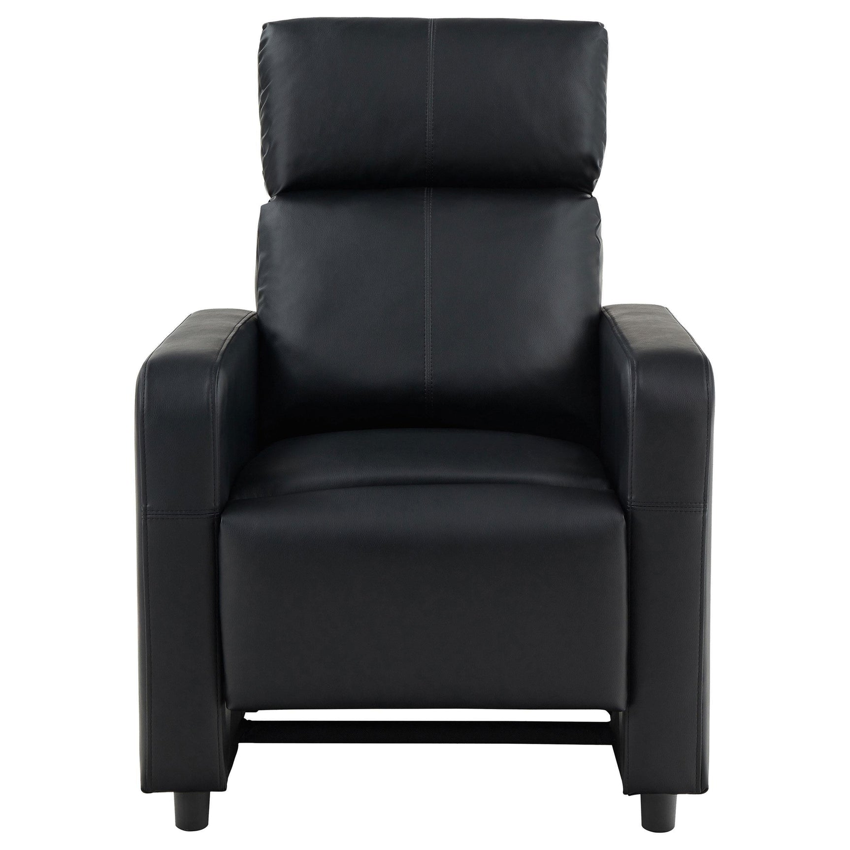 TOOHEY HOME THEATER COLLECTION Toohey Upholstered Tufted Recliner Living Room Set Black 600181-S4B - Ella Furniture