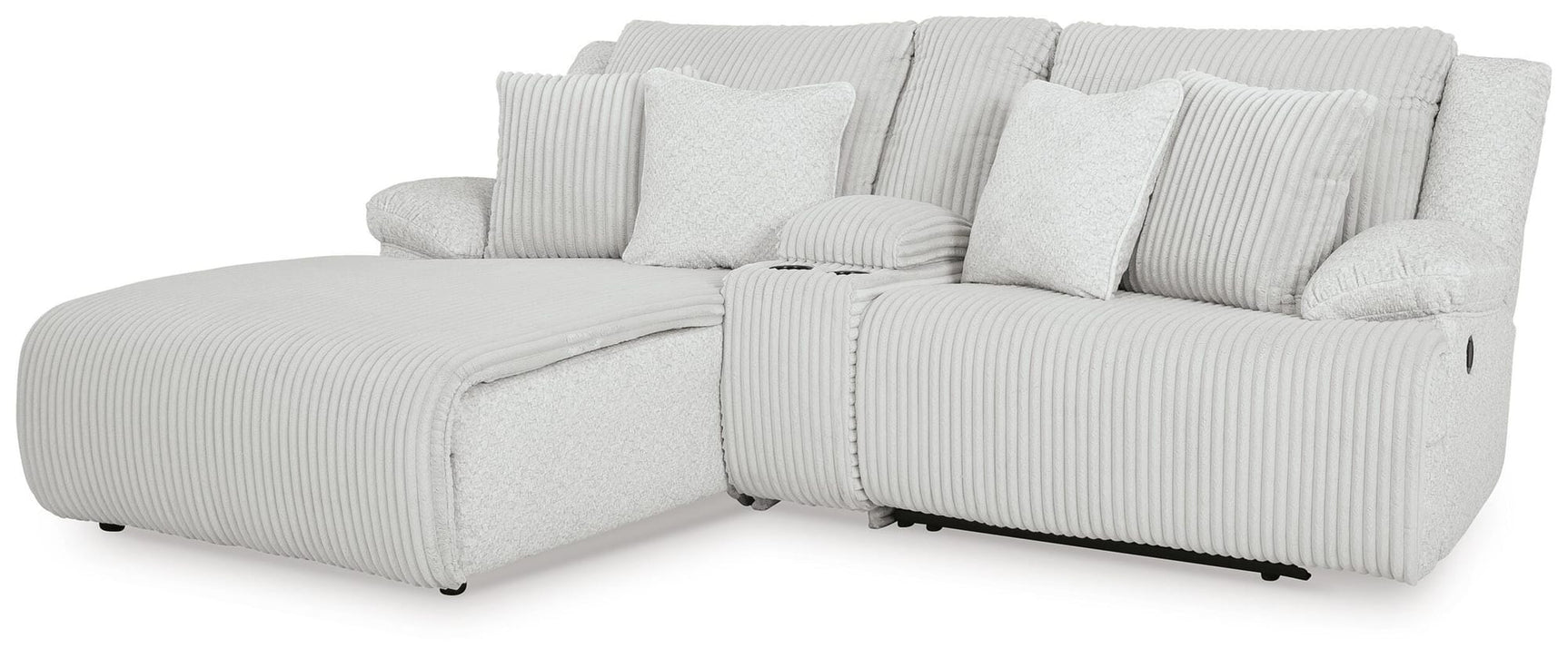 Top Tier Alloy Velvet 3-Piece Reclining Sectional Sofa with Chaise angled view