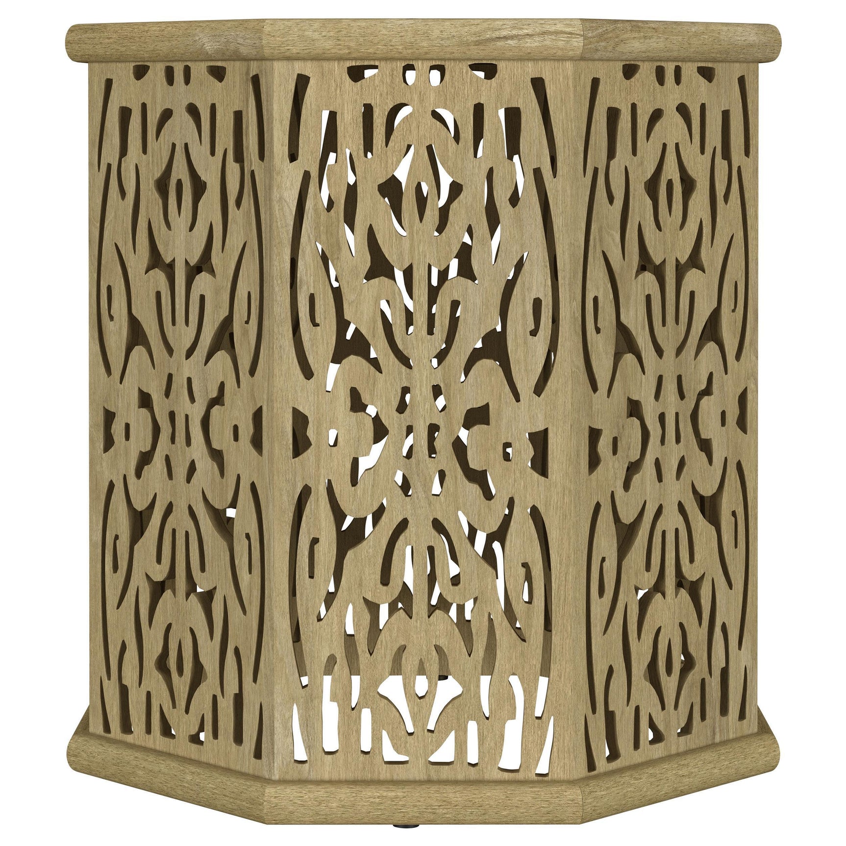 TORRES COLLECTION Torres Octagonal Solid Mango Wood Side Table Natural Brown 931148 - Ella Furniture