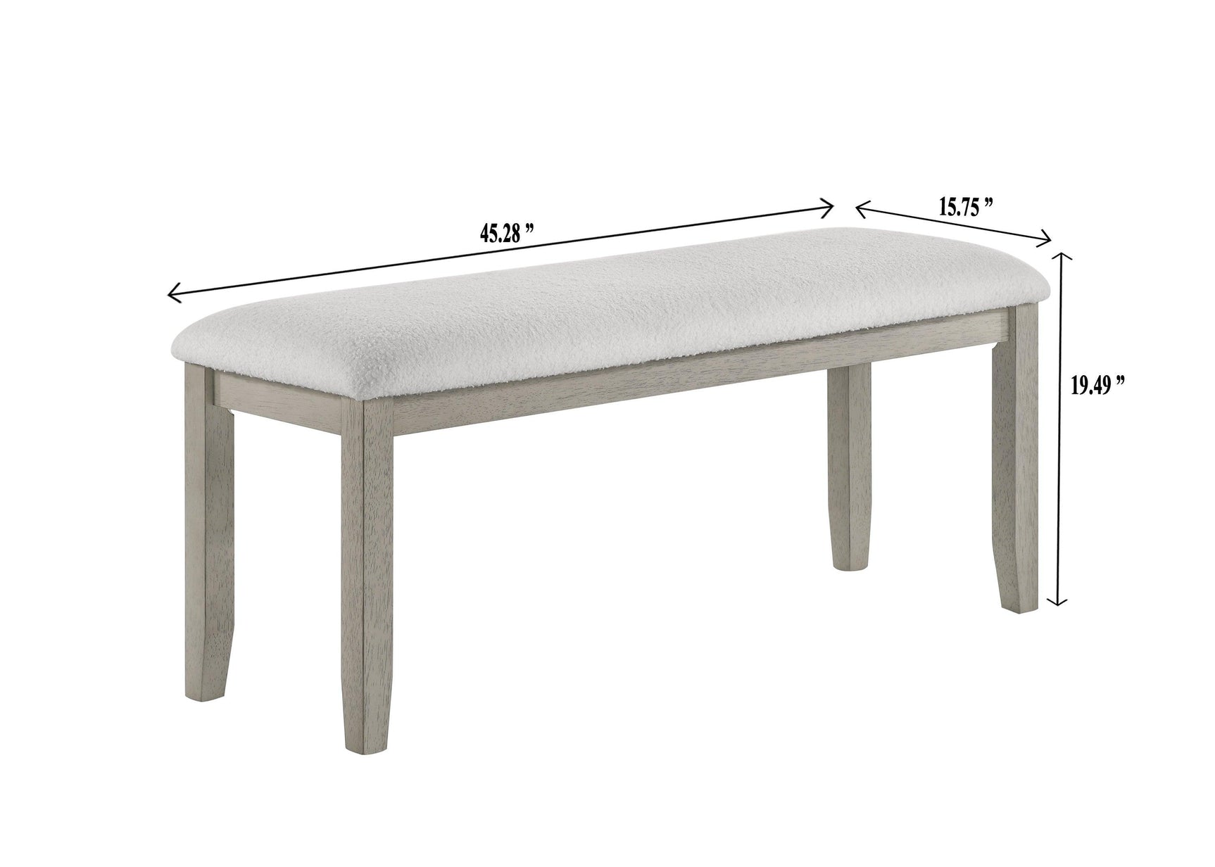 Torrie Gray/White Modern Solid Wood And Veneers Polyester Dining Room Set - Ella Furniture