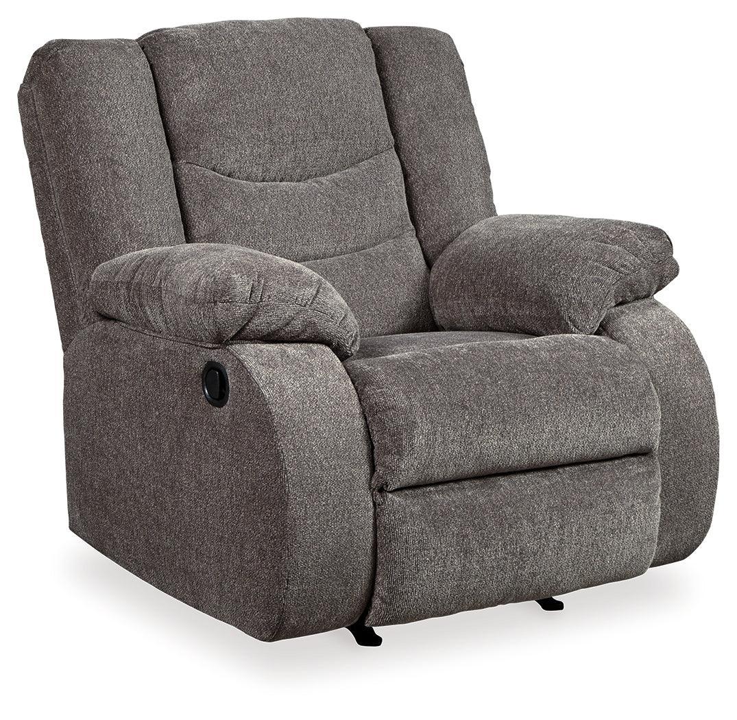 Tulen Gray Sofa, Loveseat And Recliner - Ella Furniture