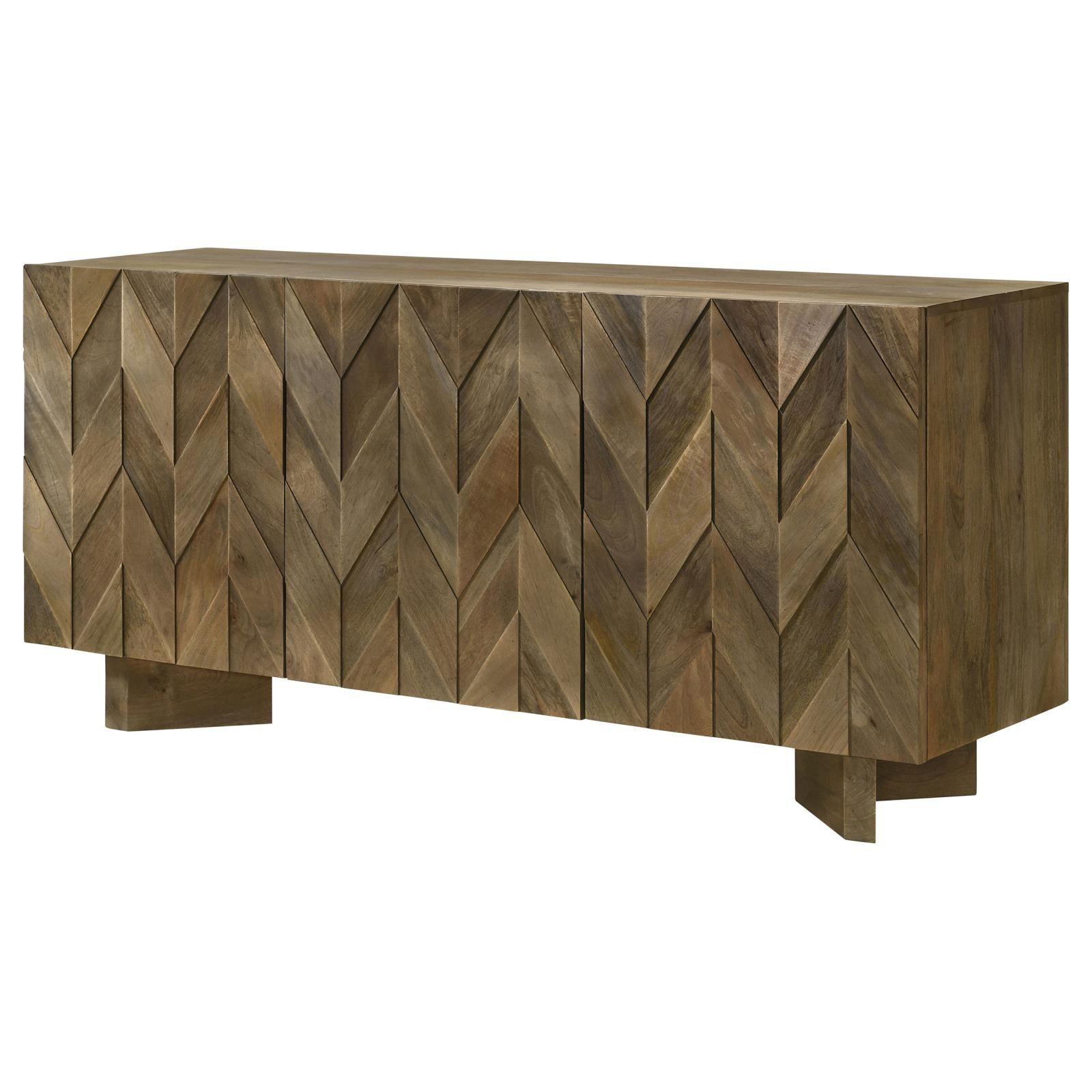 Tyler 3-Door Dining Sideboard Server Mango Brown 130515 - Ella Furniture