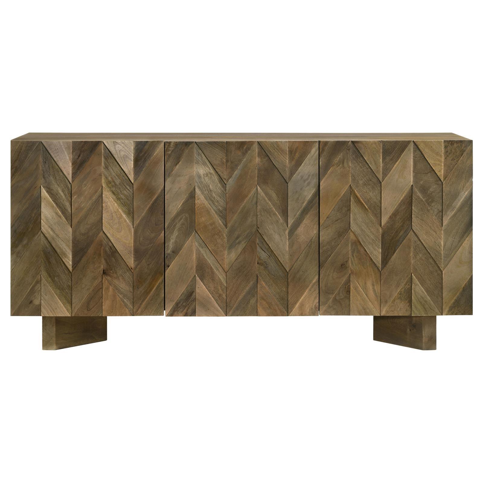 Tyler 3-Door Dining Sideboard Server Mango Brown 130515 - Ella Furniture