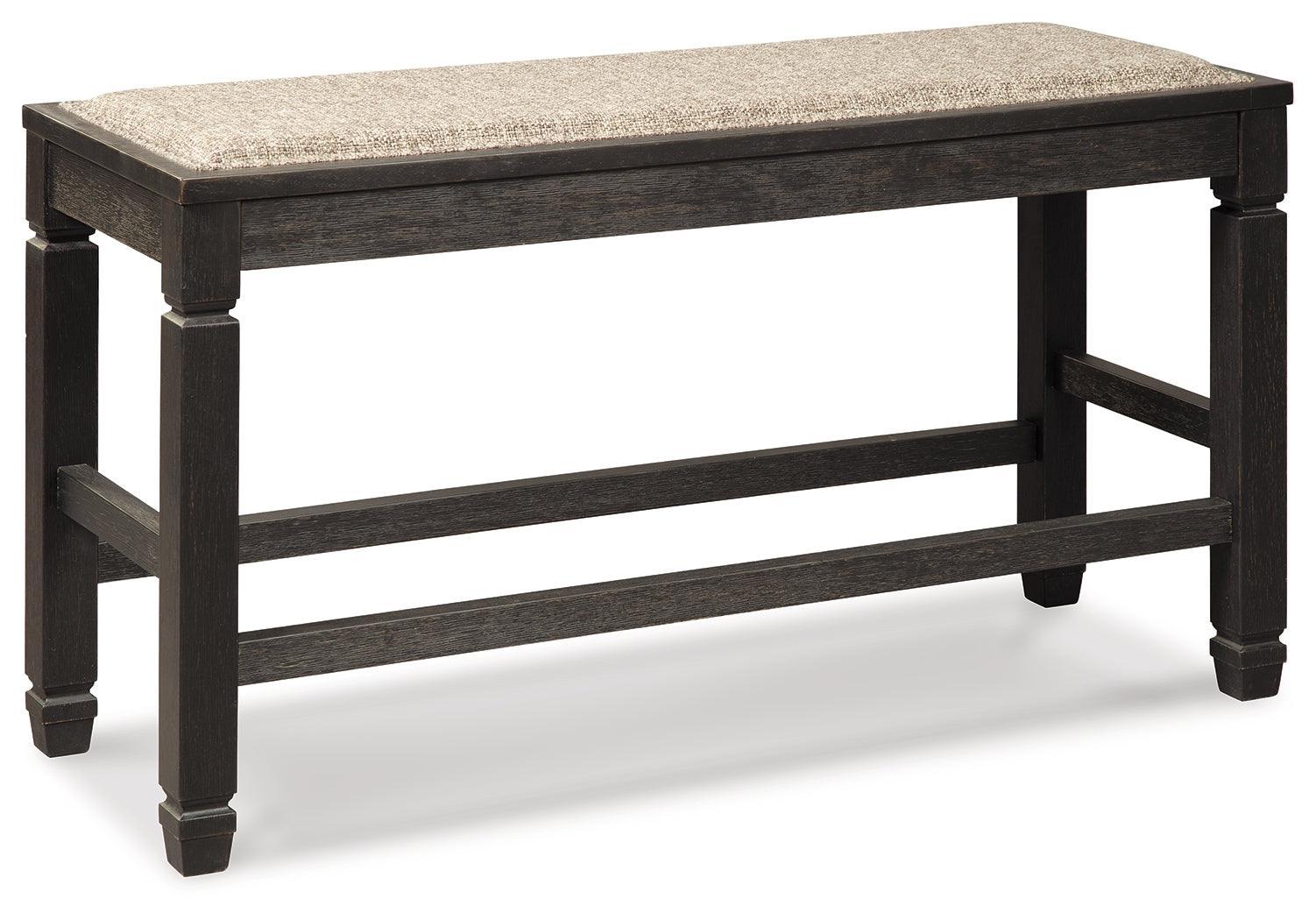 Tyler Black/gray Creek Counter Height Dining Table And 4 Barstools And Bench - Ella Furniture