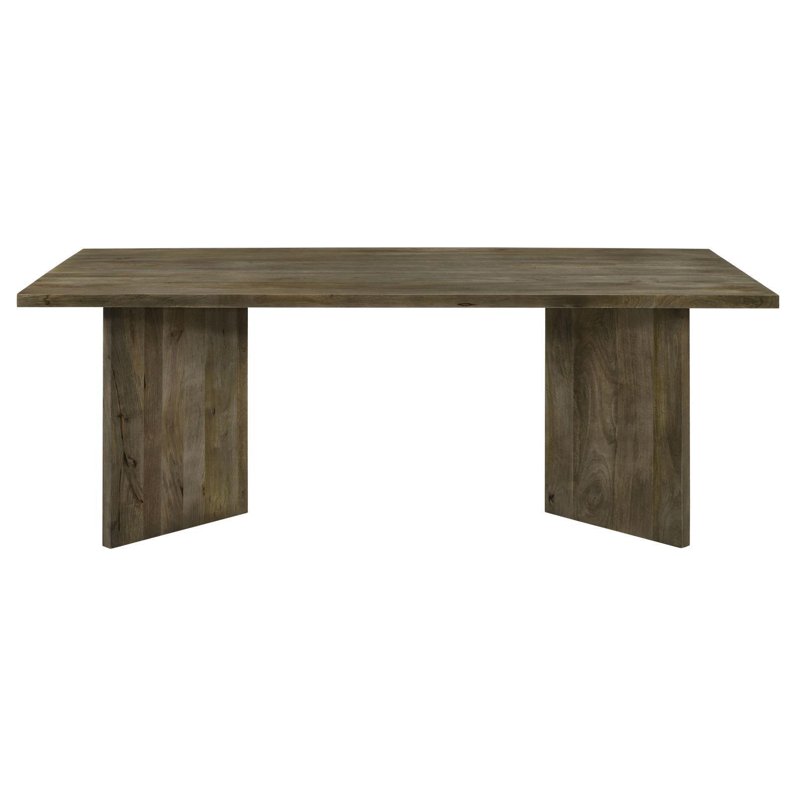 Tyler Rectangular Double V-leg Dining Table Mango Brown 130511 - Ella Furniture
