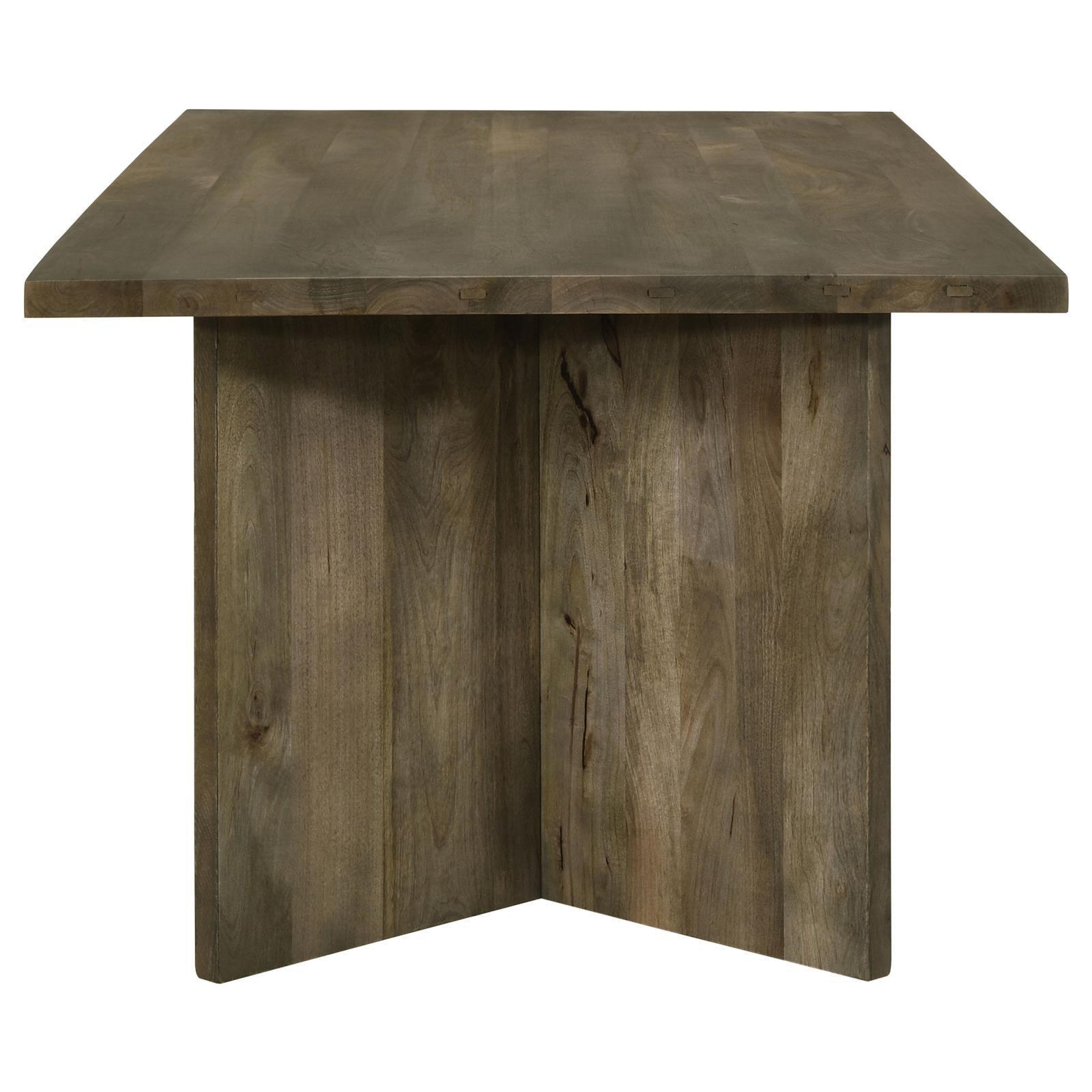 Tyler Rectangular Double V-leg Dining Table Mango Brown 130511 - Ella Furniture