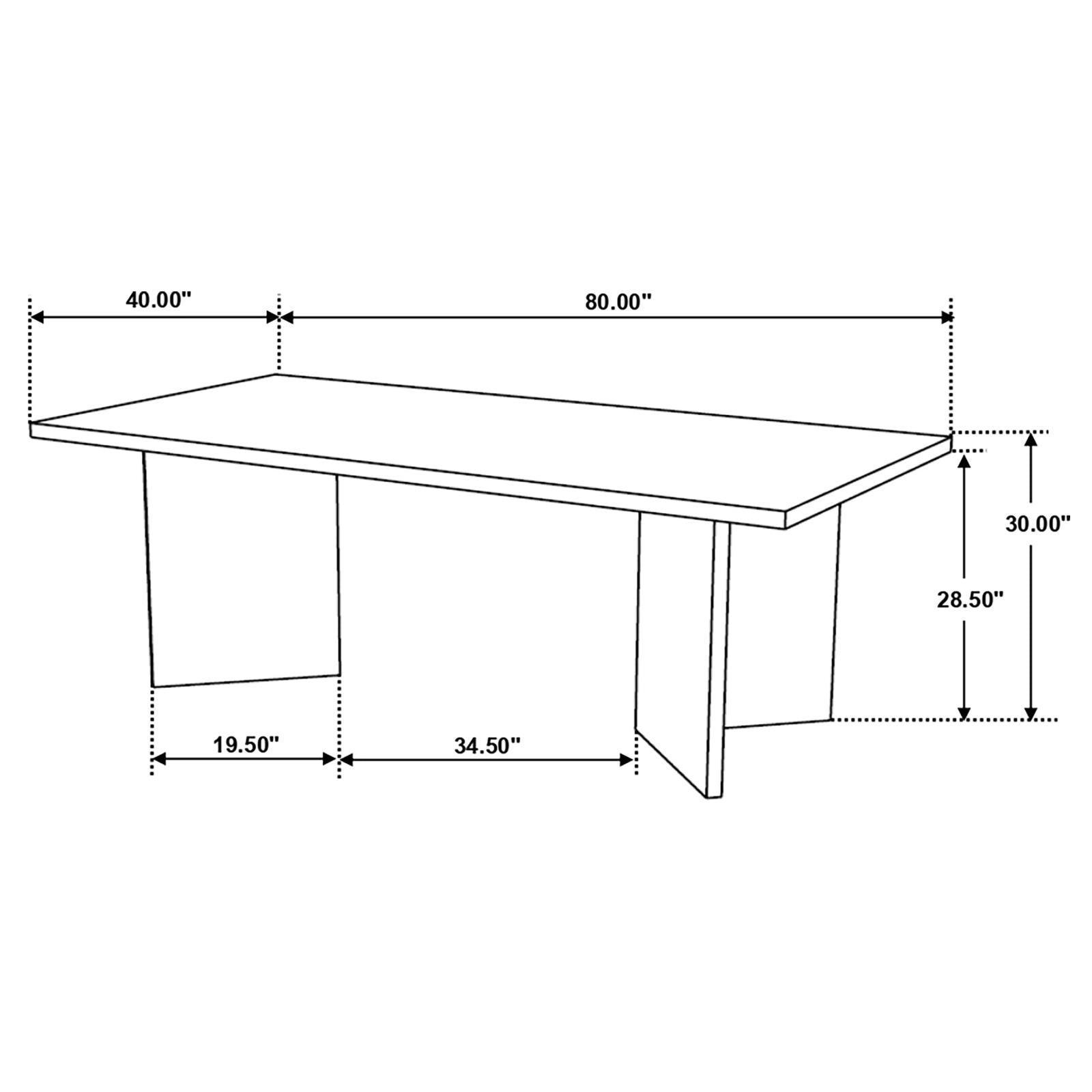 Tyler Rectangular Double V-leg Dining Table Mango Brown 130511 - Ella Furniture