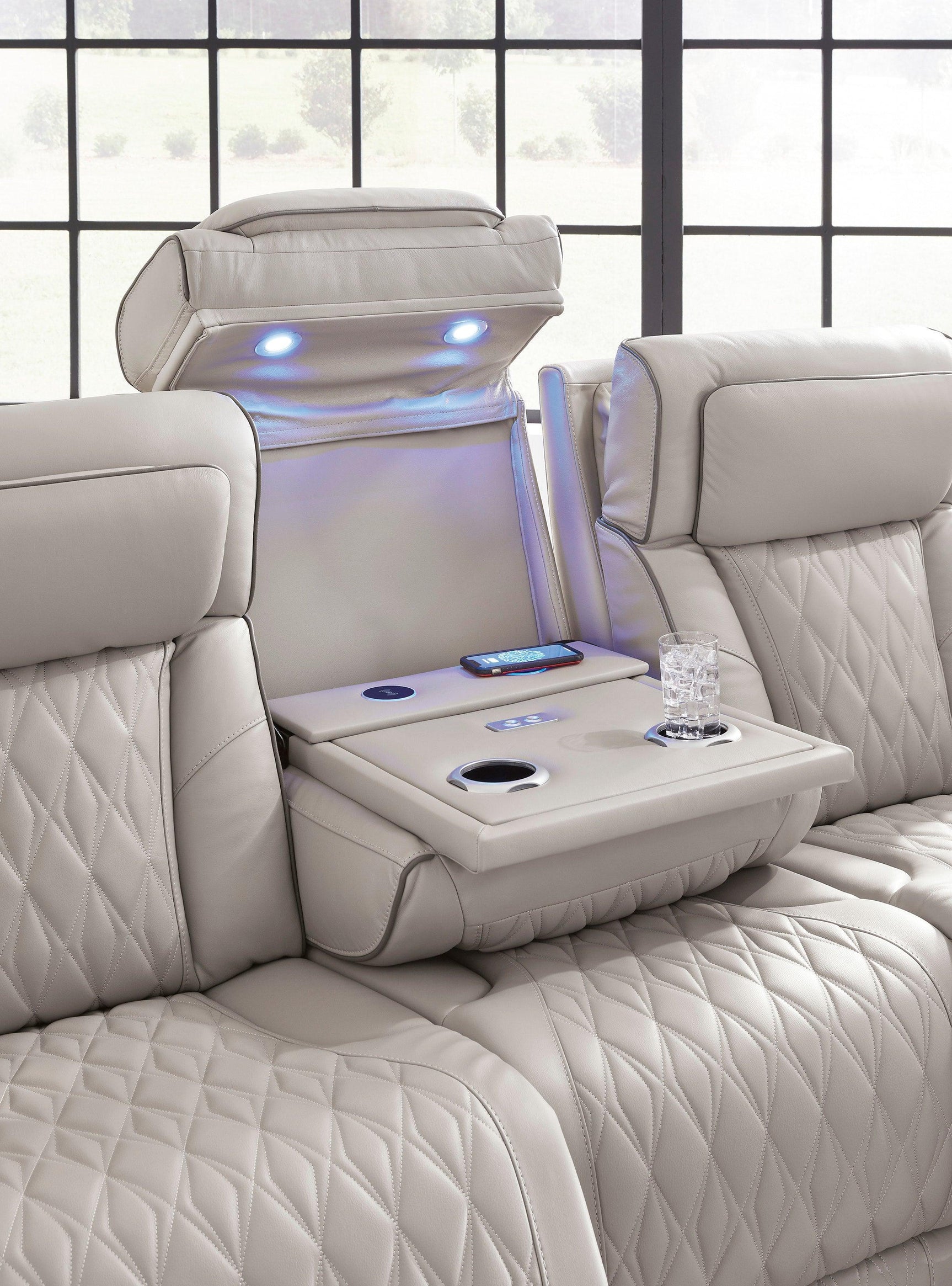 U271-05 Power Reclining Set (Genuine Leather + Air Massage) - Ella Furniture