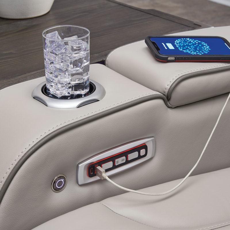 U271-05 Power Reclining Set (Genuine Leather + Air Massage) - Ella Furniture