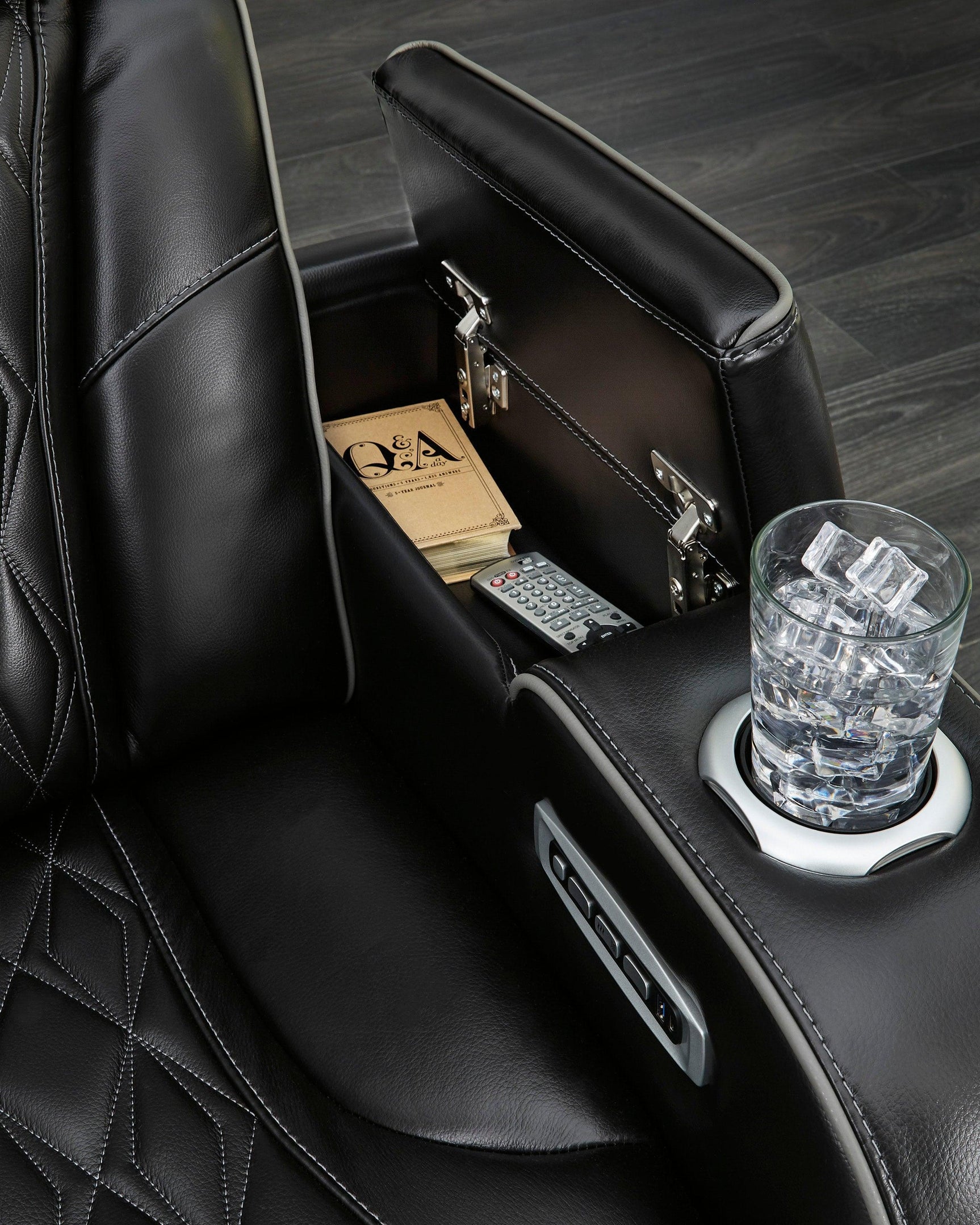 U271-06 Power Reclining Set (Genuine Leather + Air Massage)* - Ella Furniture