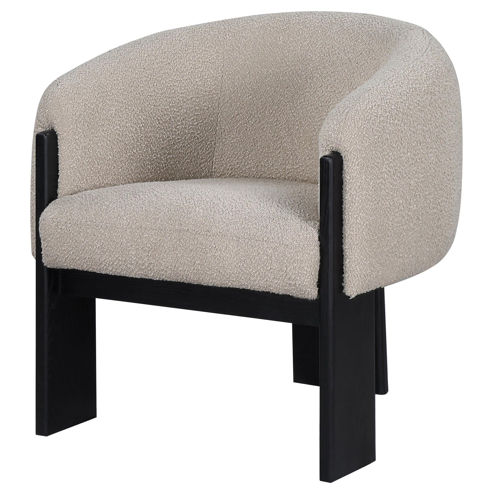 Valdez Boucle Upholstered Barrel Back Accent Chair Beige 903165 - Ella Furniture