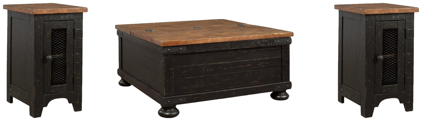 Valebeck Black/brown Coffee Table With 2 End Tables PKG008566 - T468-00 | T468-7 | T468-7 - Ella Furniture