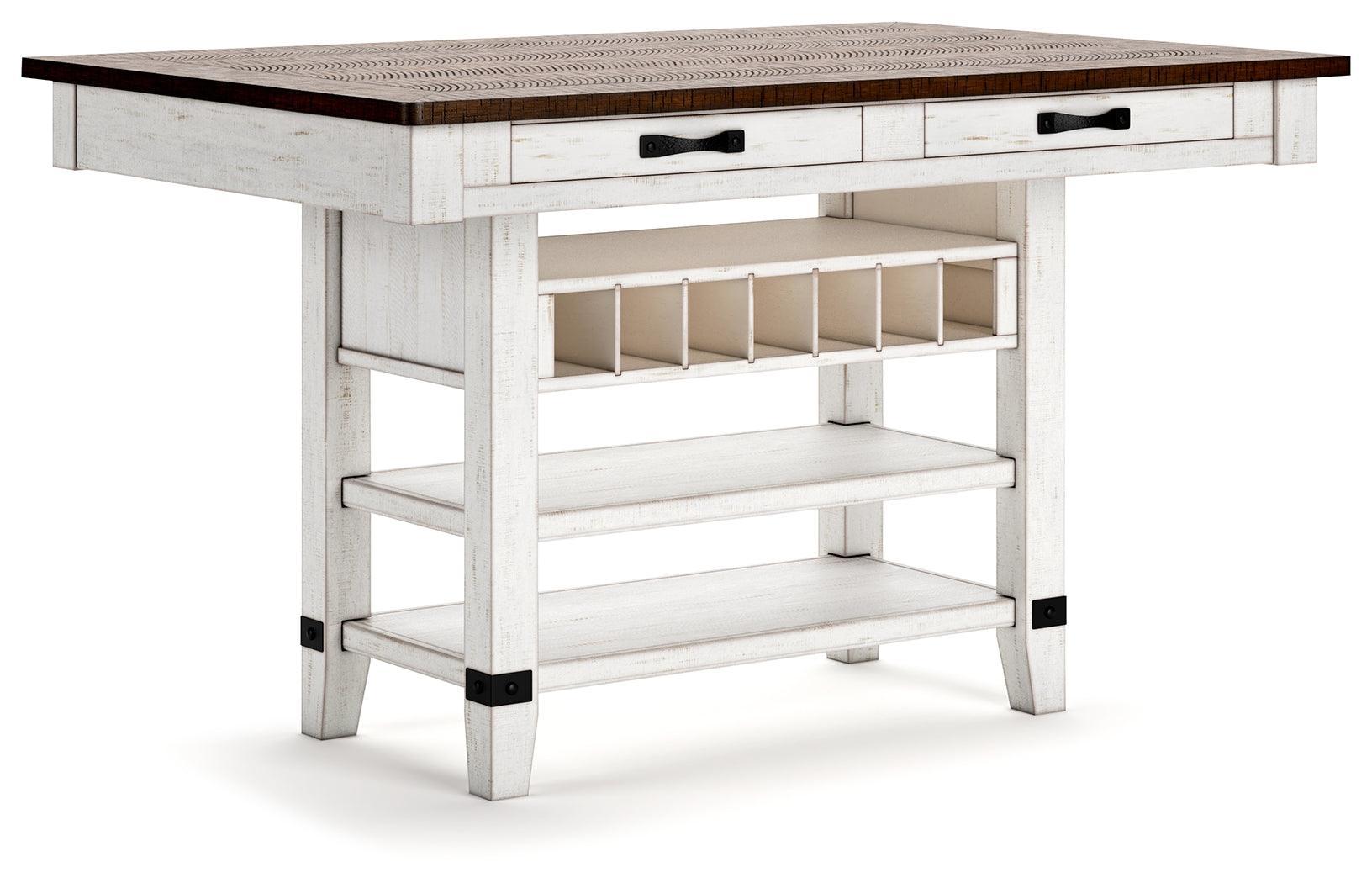 Valebeck White/Brown Counter Height Dining Table D546-32 - Ella Furniture