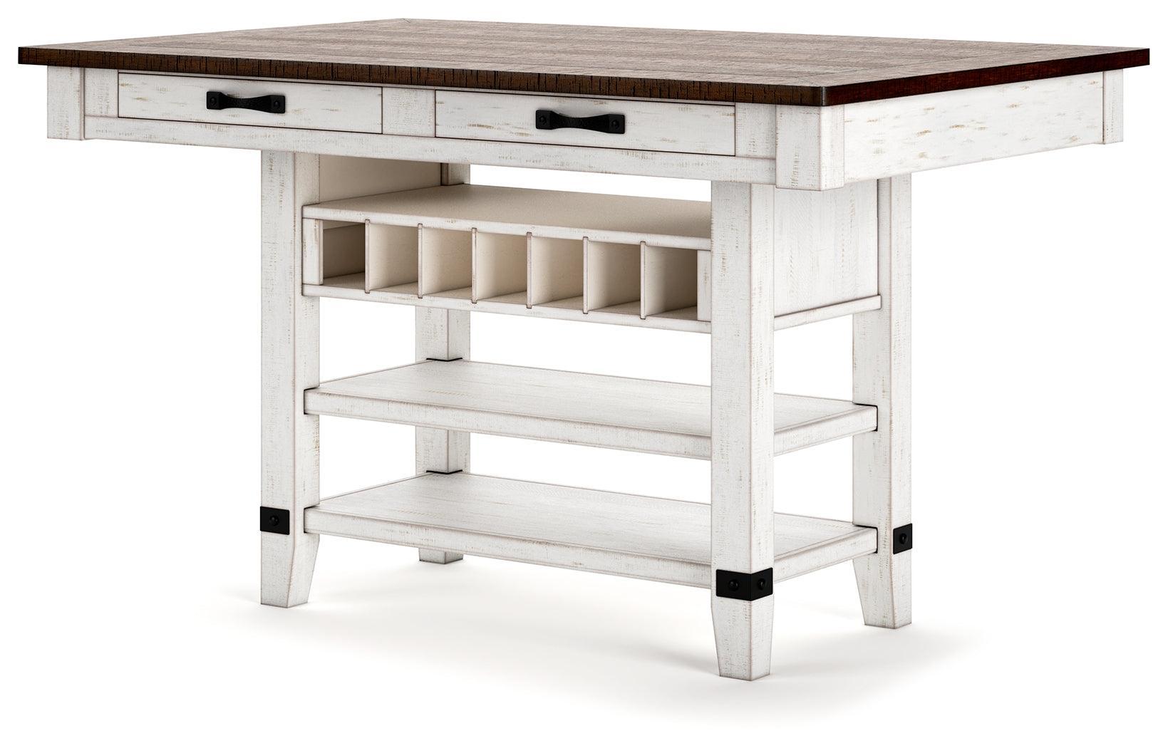 Valebeck White/Brown Counter Height Dining Table D546-32 - Ella Furniture