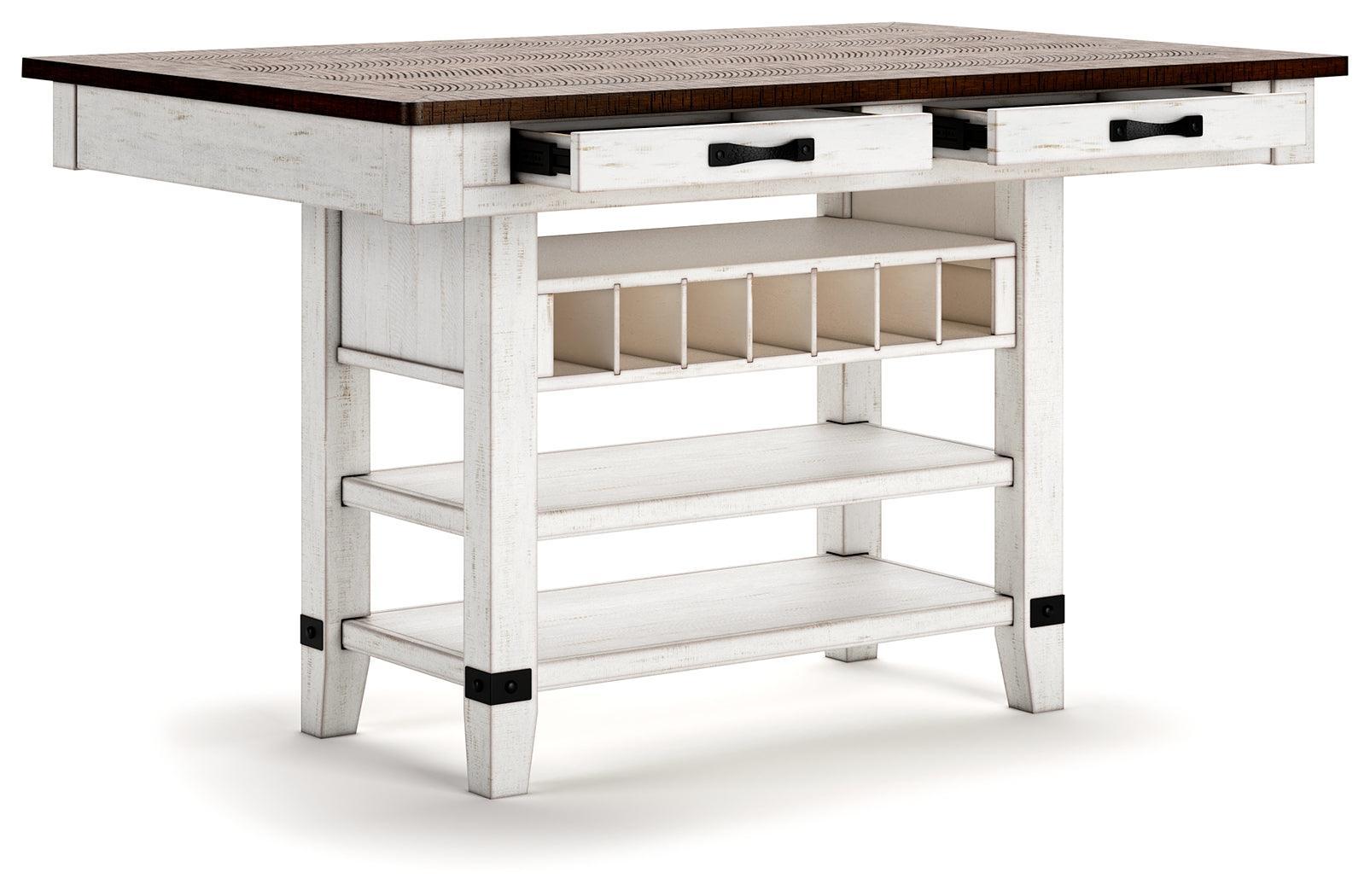 Valebeck White/Brown Counter Height Dining Table D546-32 - Ella Furniture