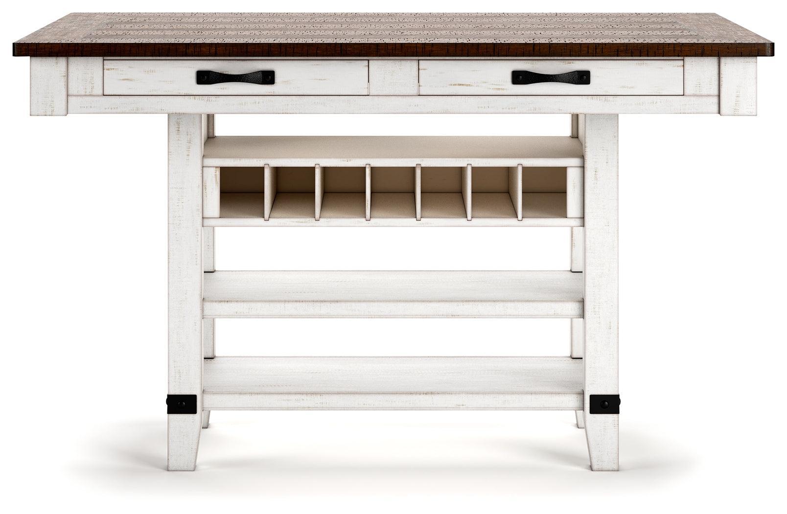 Valebeck White/Brown Counter Height Dining Table D546-32 - Ella Furniture