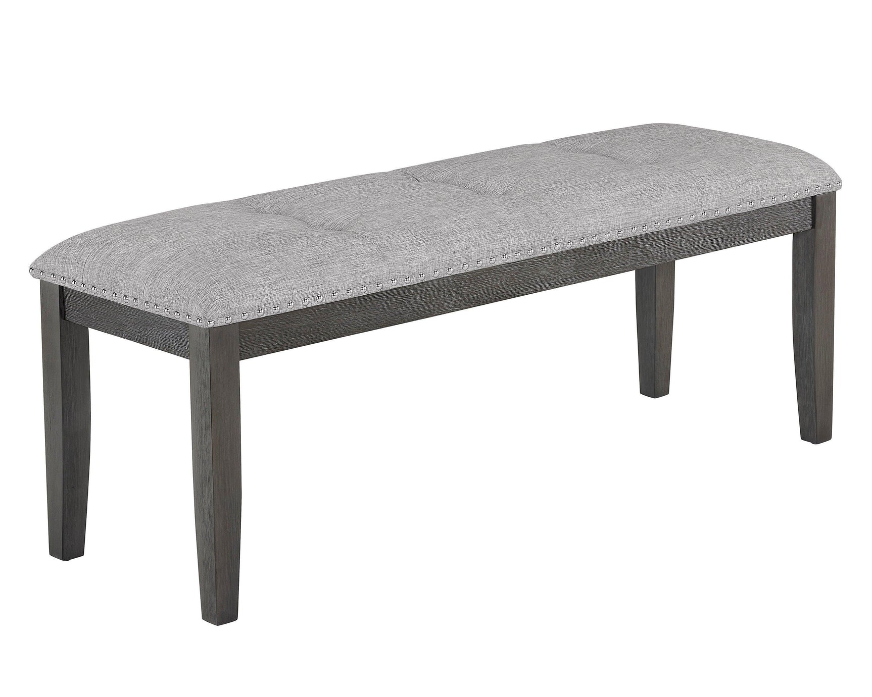 Vance White-Gray Faux Marble Fabric Seat Rectangular Dining Room Set - Ella Furniture