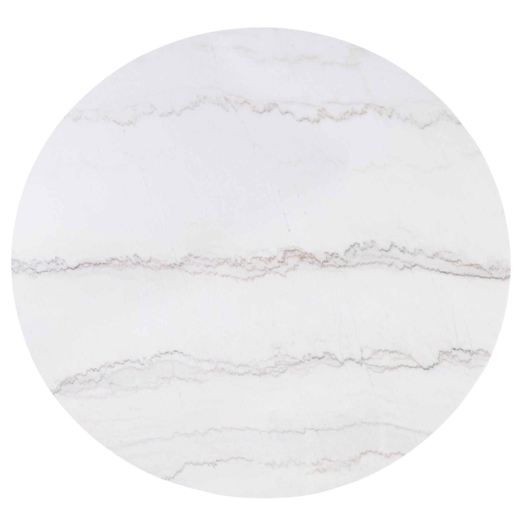 Varley/Vance White Solid Wood Marble Top Fabric Upholstered Round Dining Room Set - Ella Furniture