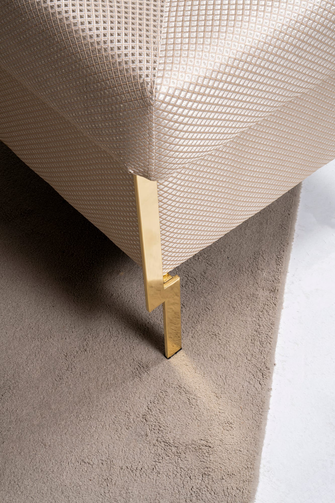 Vega Sofa, Loveseat, and Chair Set with Textured Upholstery and Gold Accents view 30